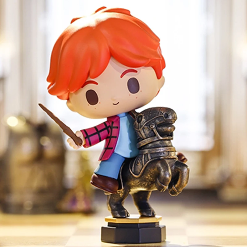 Pop mart harry potter romance mágico mundo mágico adereços série kawaii anime figura de ação ornamento estatuetas decoração para casa presente