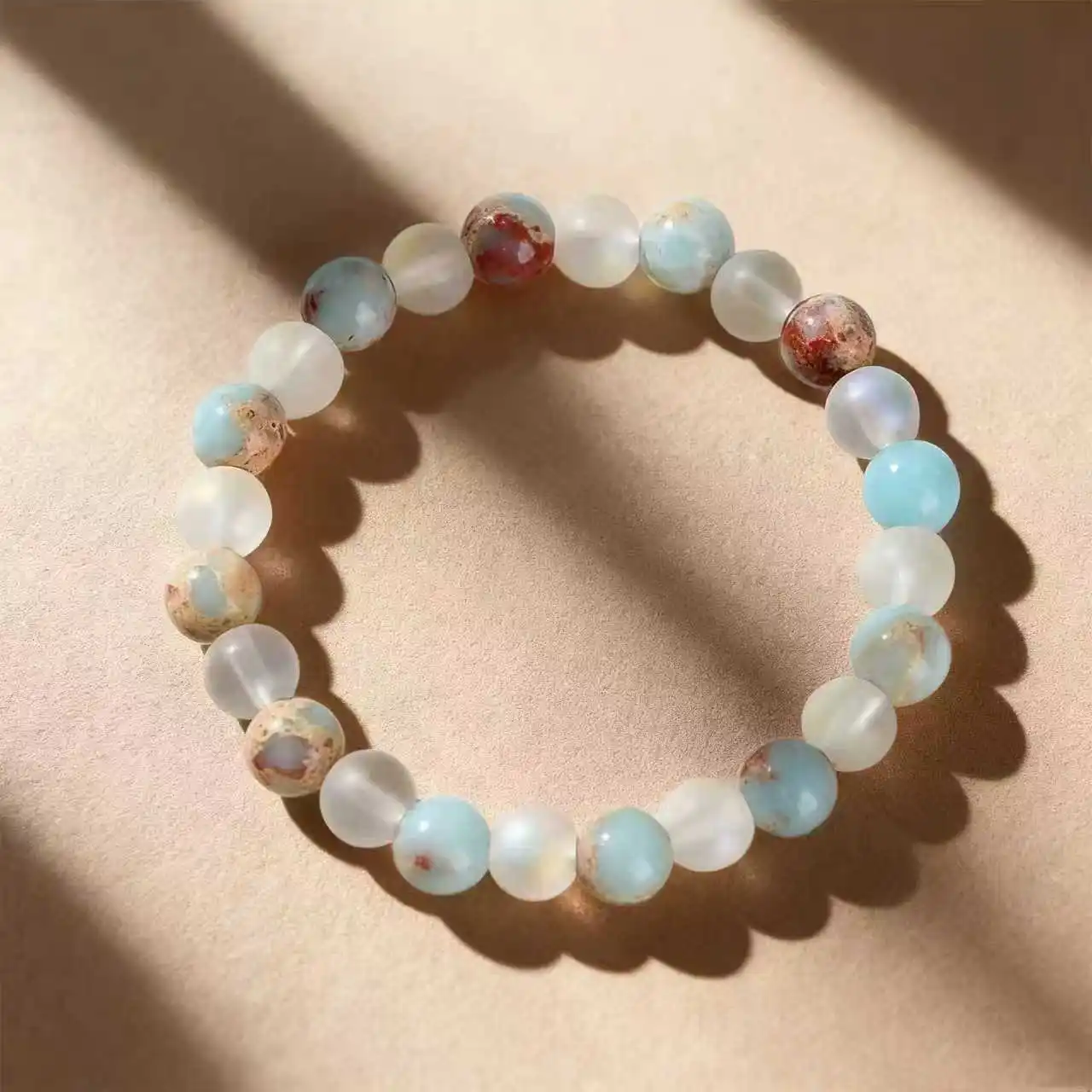 Halo-Quarz- und Ozeansediment-Perlenarmband Unisex Shoushan-Stein Erfrischender Reinigender Magnetfeld-Schmuck – Detail 3