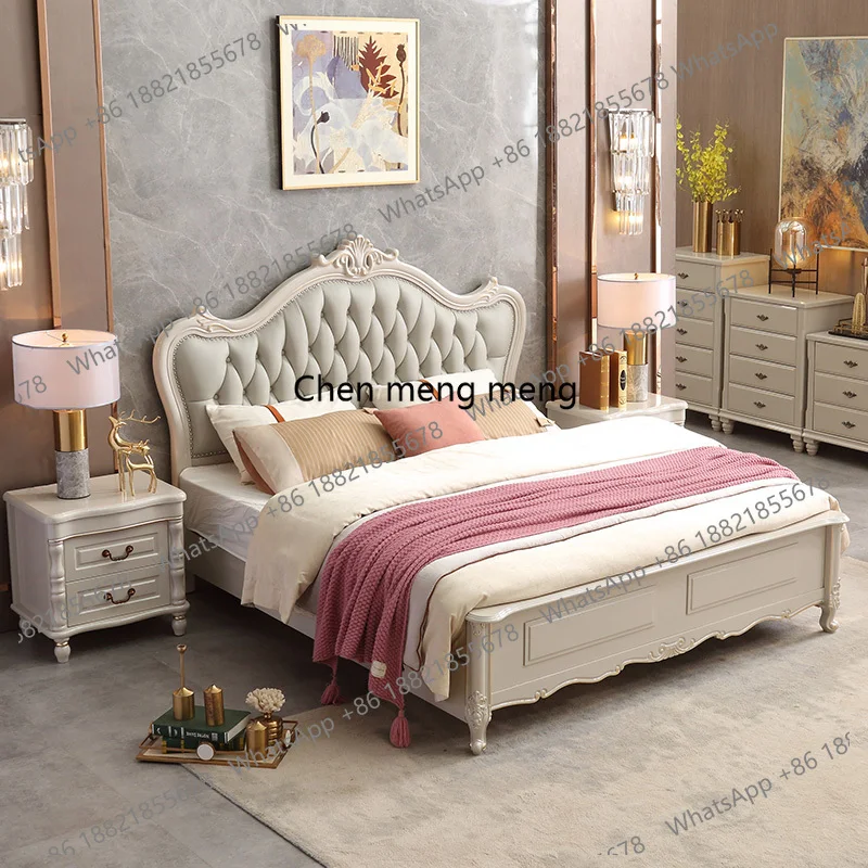 

Organizer Light Luxury Bed High Quality Design Wedding Fashionable Aesthetics Bed Confortable Simple Princess Muebles