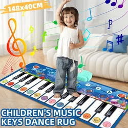 148x40CM Musical Piano Mat For Kids Multifunctional Toddlers Floor Keyboard Dance Mat Baby Early Educational Toys Girls Gifts