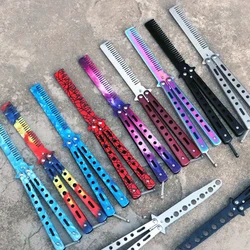 Hot Portable Practice Butterfly Knife Foldable Butterfly Knife Hair Comb Beauty Barber Tool Training Knives Outdoor Trainer Game