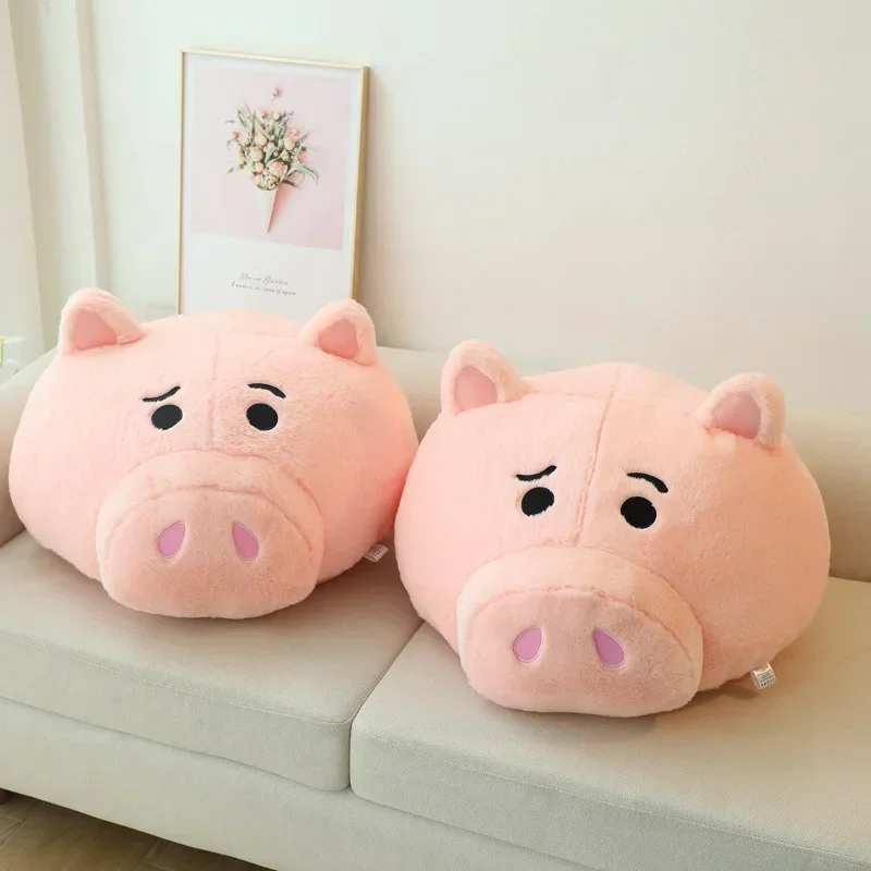 Disney Toy Story Hamm Stuffed Head Pillow Creative Animal Plushie Pink Pig Cushion Sofa Chair Decorative Kid Brithday Xmas Gifts