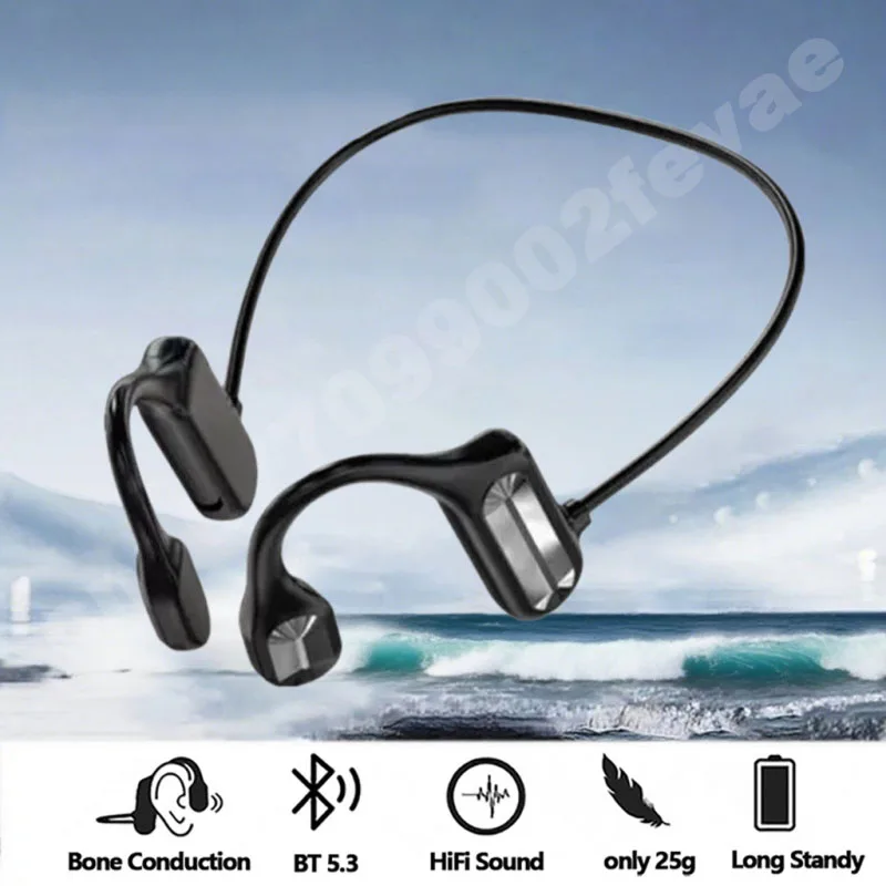 Bezprzewodowe słuchawki BMAD Bone Conduction Bluetooth 5.3 IPX8 Wodoodporny zestaw słuchawkowy do pływania z mikrofonem Długotrwałe słuchawki sportowe