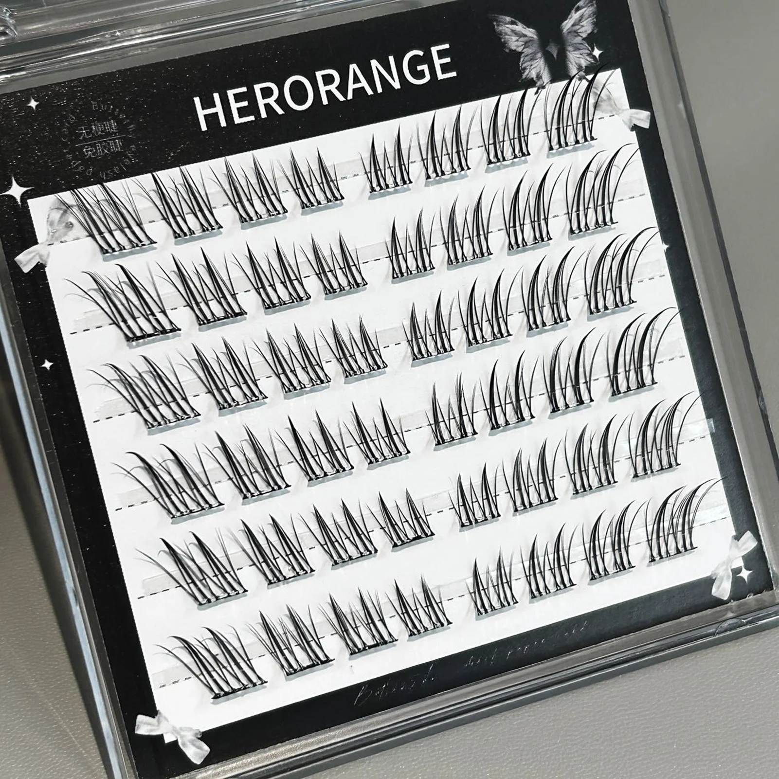 Charmante Füchse, falsche Wimpern, segmentierte, natürliche, dünne Wimpernverlängerung, einzelne Cluster, flauschige Wimpern, Make-up-Tools, 3/6/10 Reihen – Detail 7