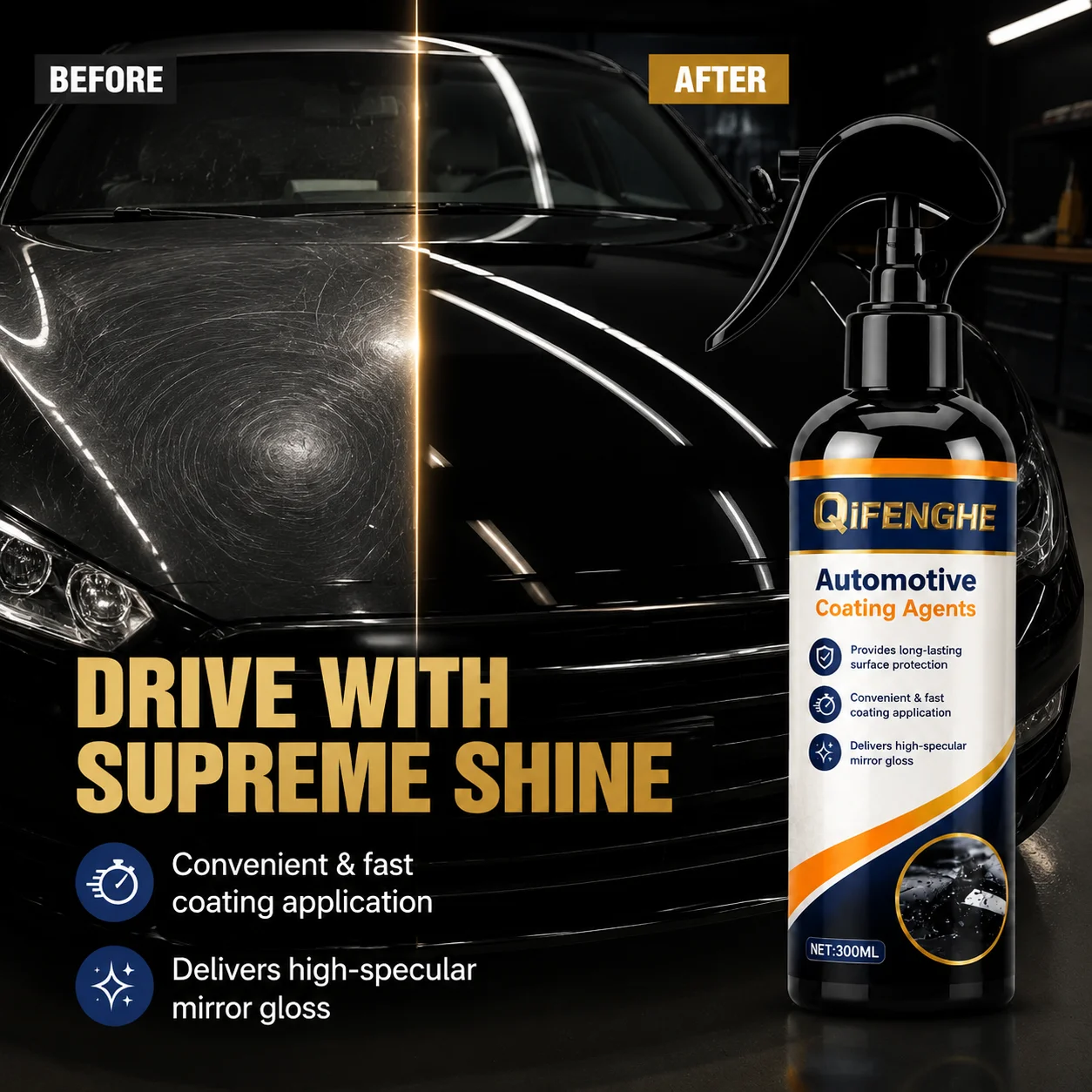 Automotive Quick Coating Agent Convenient Fast Use Deliver High Specular Mirror Gloss Long-term Protection For Car Paintwork