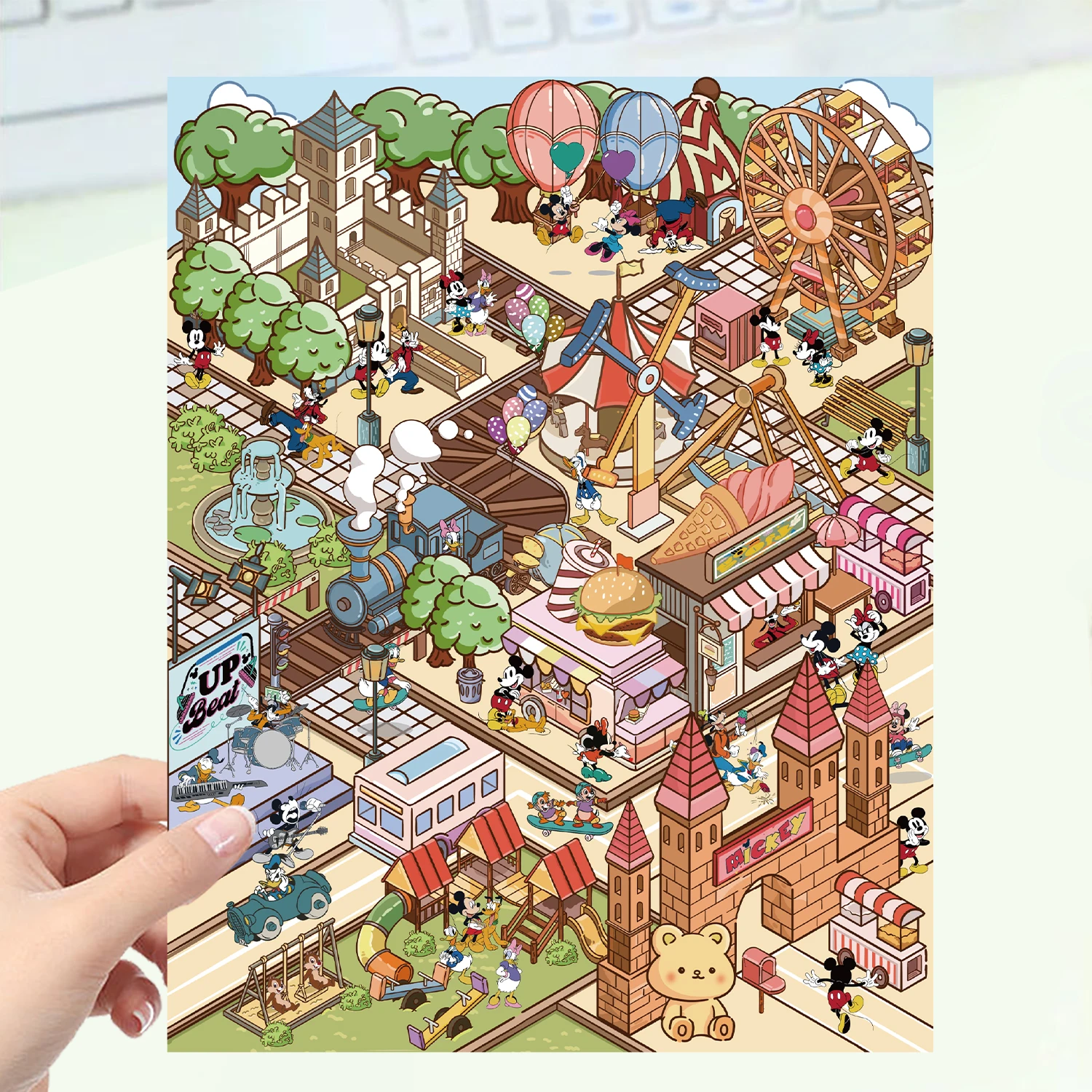 Mickey Park Disney Landschaft Aufkleber Landschaftsbau Aufkleber DIY Hütte Szene Stapeln und Einfügen Hand Konto Geschenk für Kinder Kind