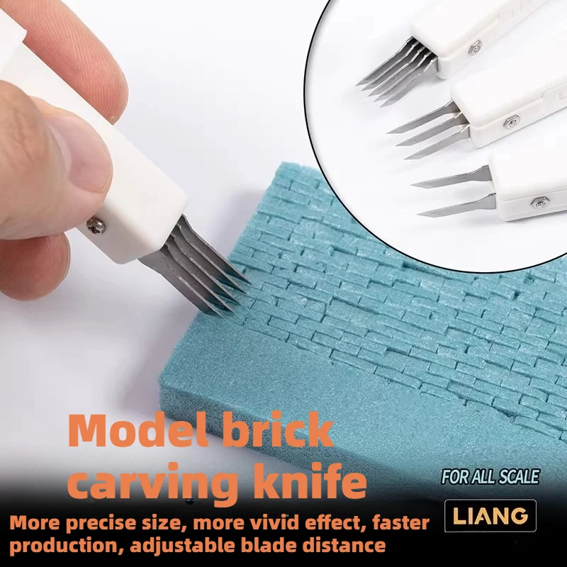 LIANG 0227A/B Scene Production Model Brick Carving Knife Parallel Isometric Brick Carving Knife with Strip Spacing