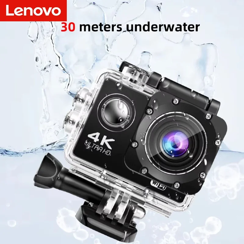 

Экшн-камера Lenovo 4K 1080P/30FPS с Wi-Fi, 2.0-дюймовым экраном, углом обзора 170°, водонепроницаемая, для подводной съемки, видеозаписи, спортивная камера для активного отдыха