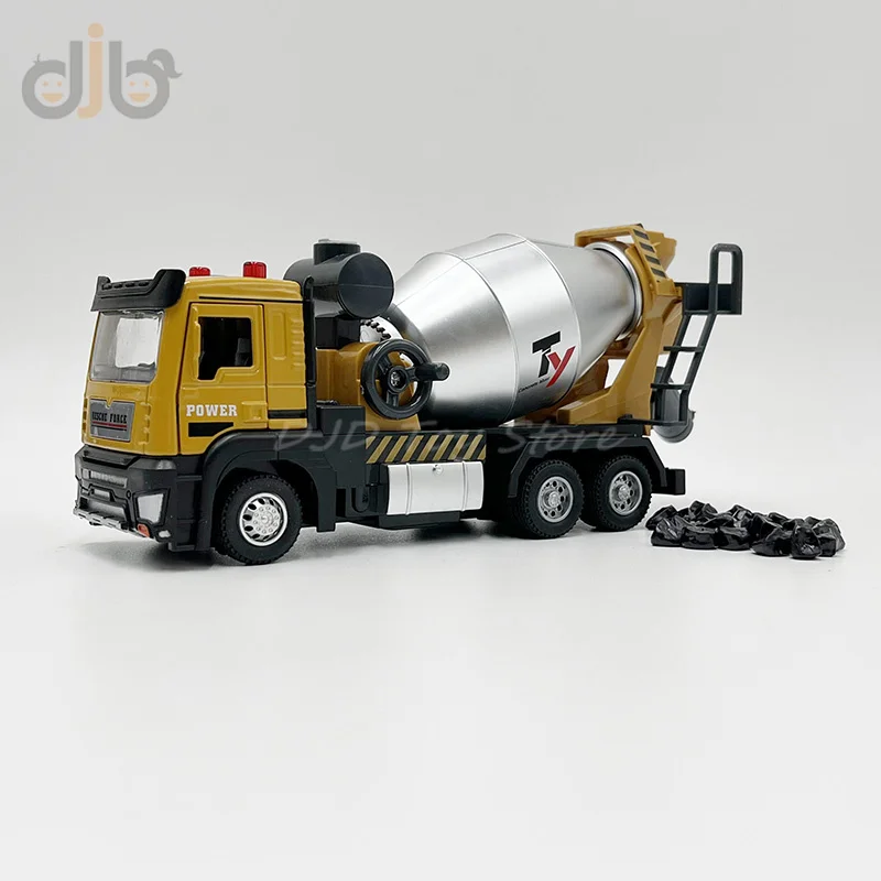 

Diecast Metal Engineering Model Toy Concrete Mixer Truck Pull Back With Sound & Lights