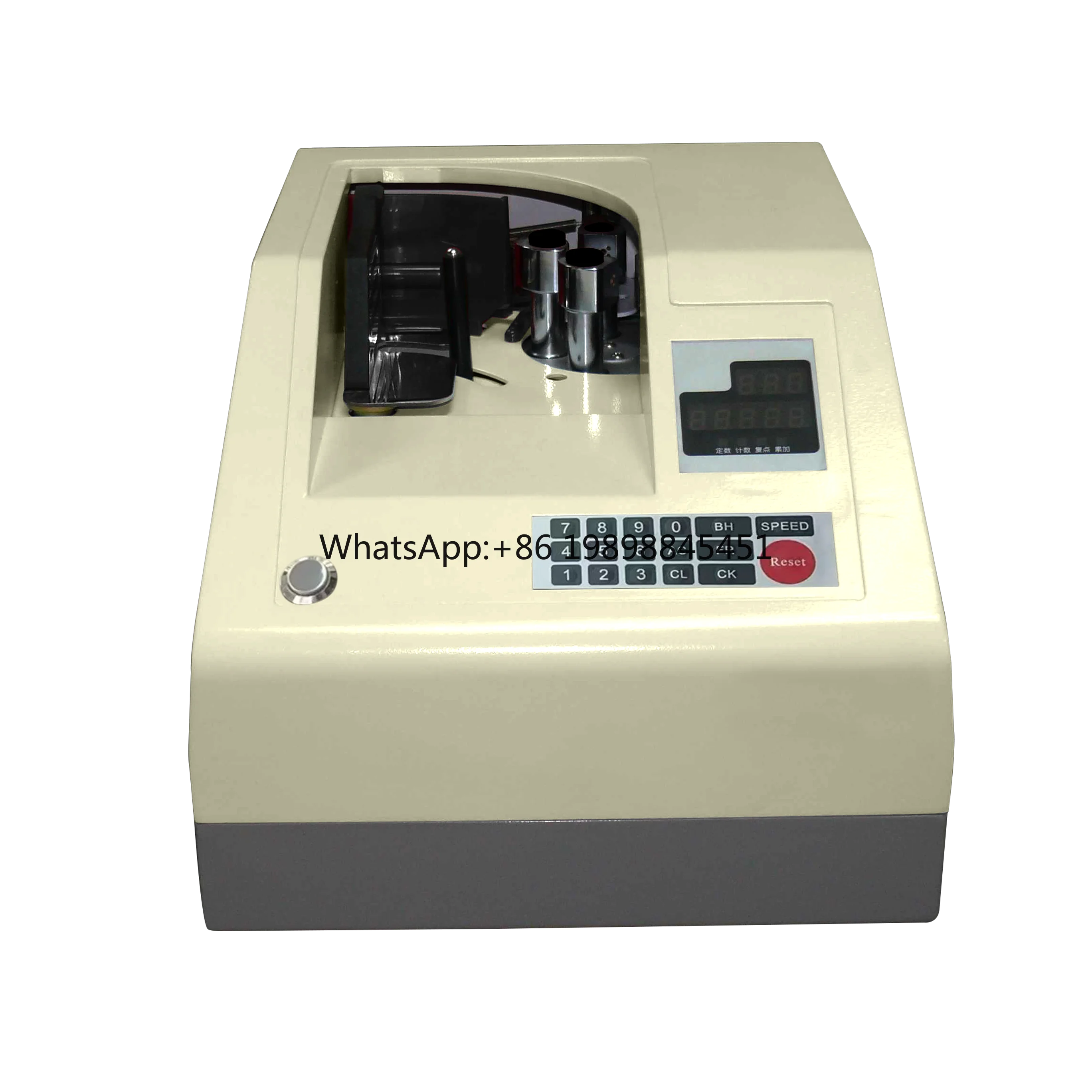 

Multiple Currencies Money Counting Machine Bundle Strapping Cash Count Vacuum Bill Banknote Counter