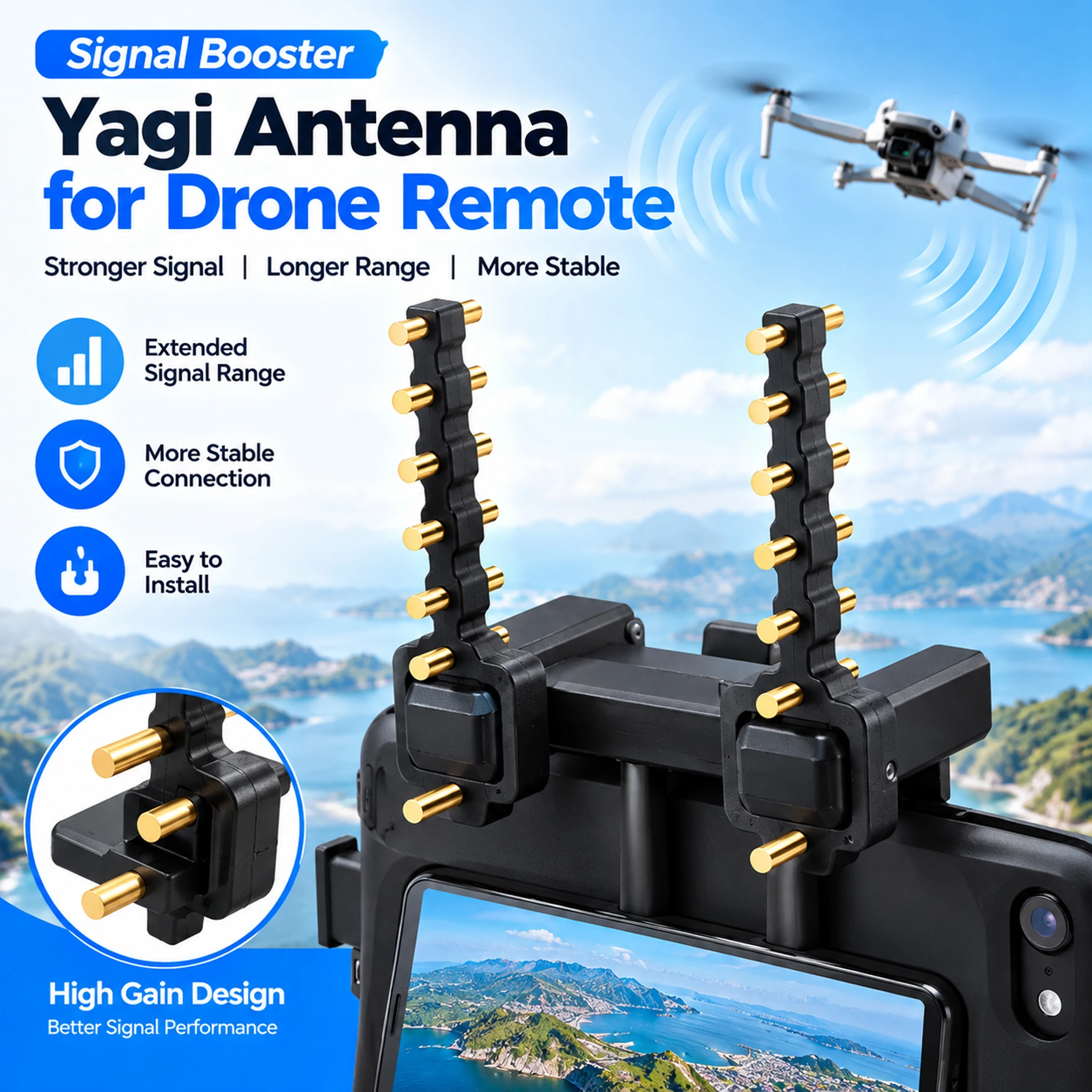 5.8GHz Yagi Antenna Drone Signal Booster Range Extender for RC-N1 RC-N2 RC-N3 Remote Controller DJI NEO Mini 4K Accessories