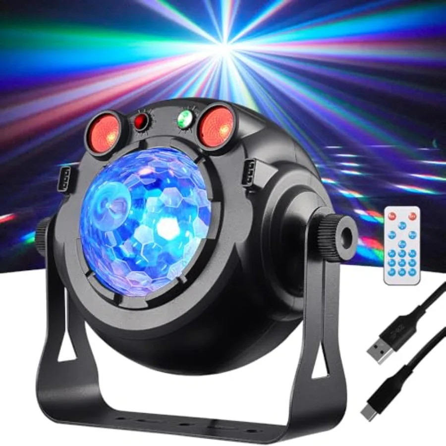 Party Disco Ball Lights, DJ Stage Strobe Rave Lights Sound Activated with Remote Control for Parties Birthday Christmas Gift We