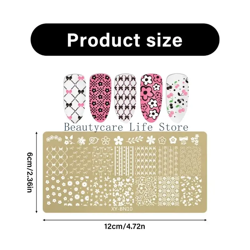 652C STENCLE PLATEN BUTTOCLY Bloemontwerpen Roestvrij staal nagel kunstaccessoire voor thuis salon manicure decors