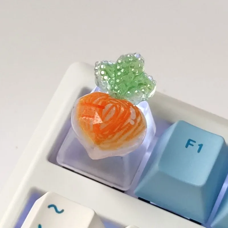 1PC Carrot Keycaps Cute Sunflower Rainbow ESC Key Caps Cross Axis Mechanical Keyboard Keycap Decoration Accessories