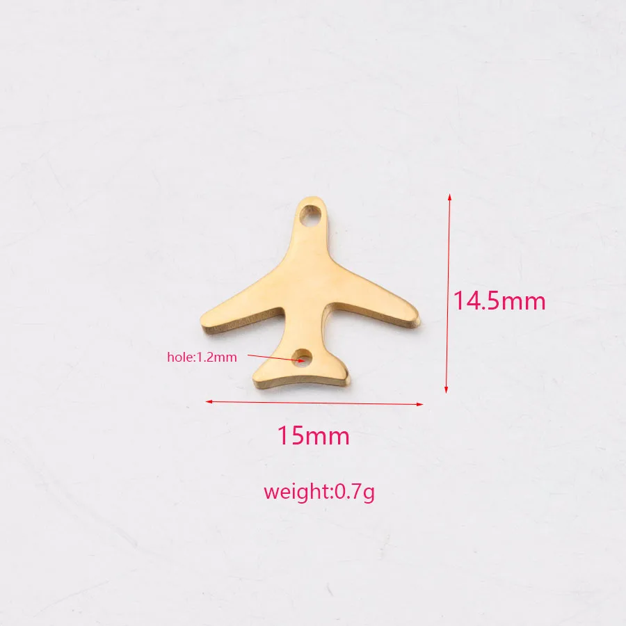 

10Pcs/Lot 14.5*15mm Airplane Charms Connector Mirror Polish Stainless Steel For DIY Making Necklaces Fashion Jewelry Accessories