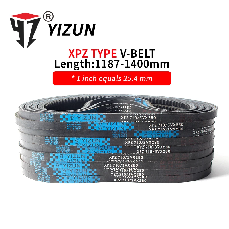 YIZUN XPZ/3VX Type XPZ1187~1400mm Hard Wire Rubber Drive Pitch Length Girth Industrial Transmission Machinery Toothed V Belt