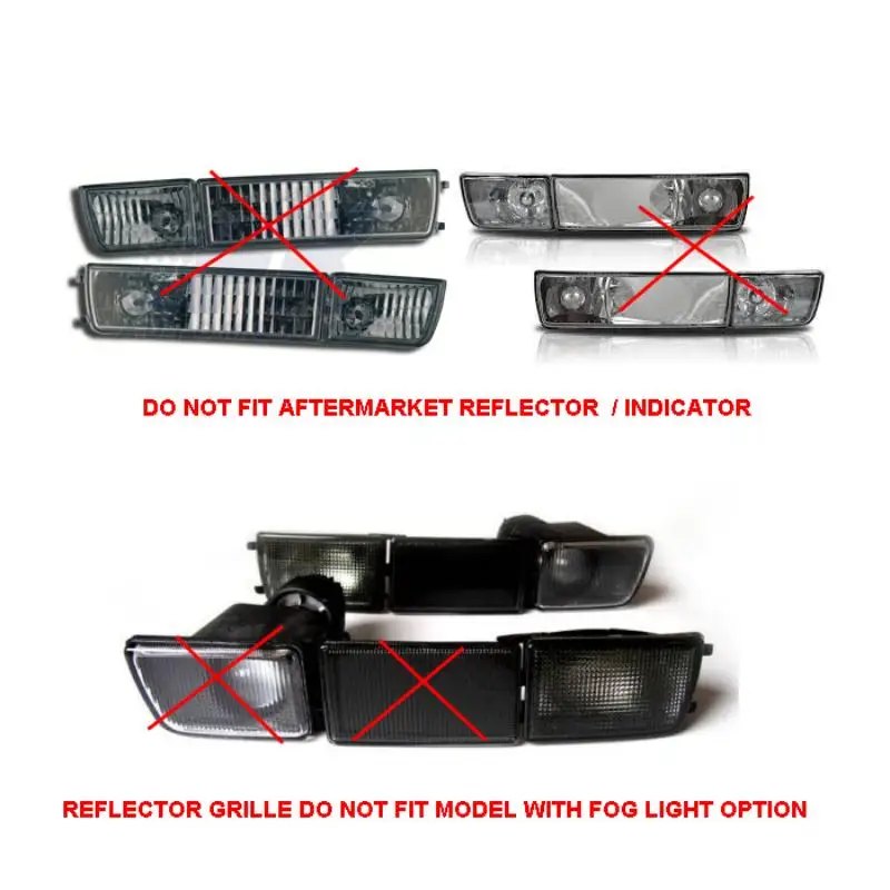 مصد شبكي عاكس للمؤشر من الدرجة الممتاز مظهر كلاسيكي لسيارة VW Golf GTI MK3 Vento Jetta VR6 4 قطع متضمنة #3