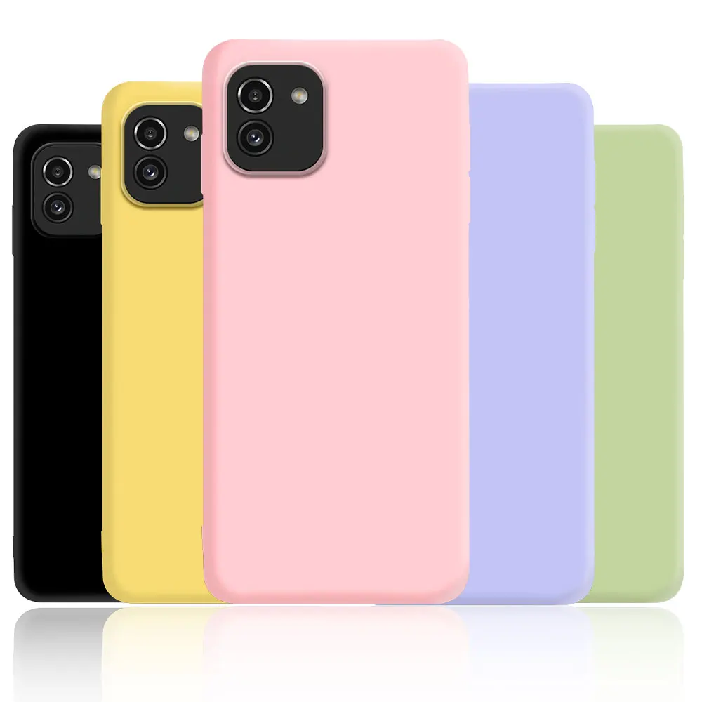 Flüssige Silikon-Handyhülle für Samsung Galaxy A03 A04 A04E A05 A06 Rückseite Coque Fundas