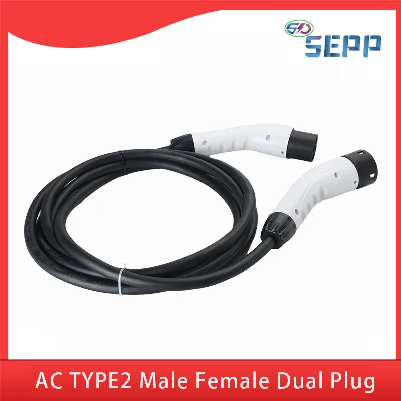 Новый энергетический автомобиль, европейский стандарт, удлинительный кабель для зарядки, зарядный пистолет TYPE2, трехфазное зарядное устройство с двойной головкой пистолета