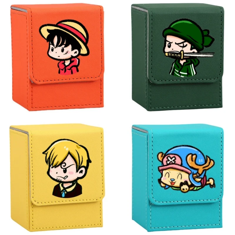 ONE PIECE Card Case Monkey D Luffy Roronoa Zoro Nami Usopp Sanji Diy Leather Action Toy Figure Anime Game Collection Storage Box