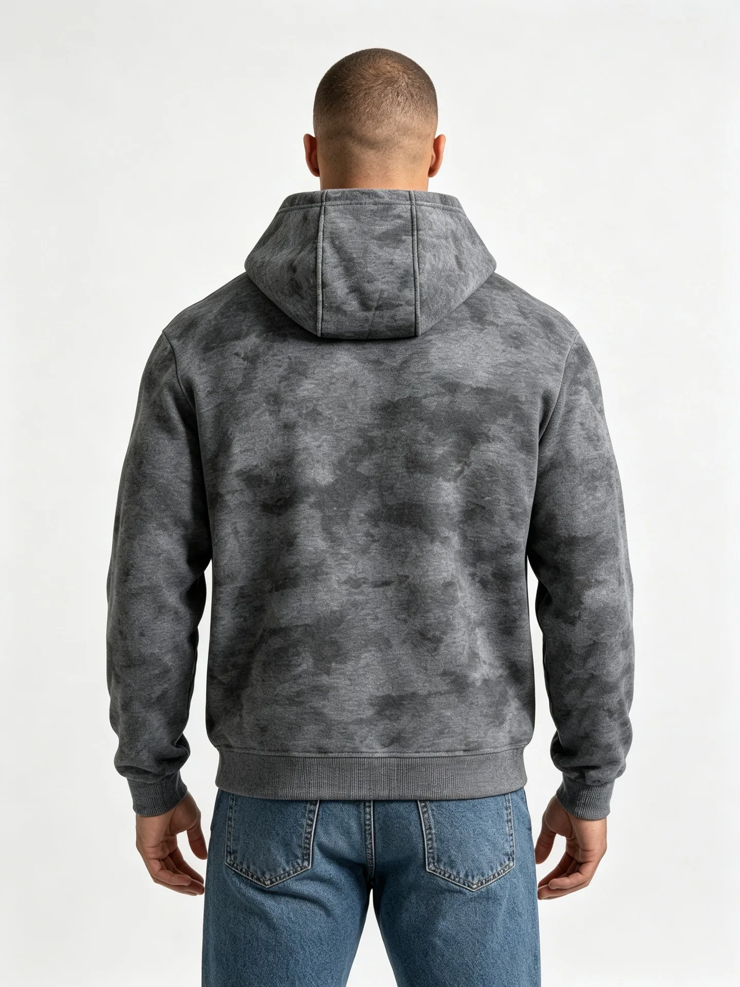 Men Tie Dye Zip Up Hoodie Heavyweight Full Zip Hooded Sweatshirt European High Street Loose Streetwear Autumn Casual Outerwear J