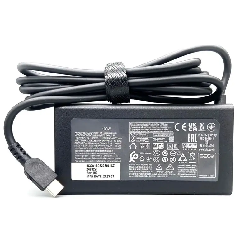 M51K-USB C Type-C 20V 5A 100W Laptop AC Adapter For Lenovo Idea Pad5 Pro16 ADL100YLC3A Power Supply EU Plug