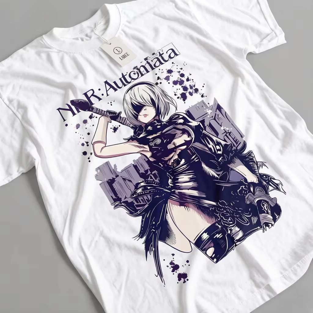 NieR Automata Cotton Streetwear Fashion Oversized Unisex Print Short Sleeve Loose Casual Short Sleeves Classic hot product soft