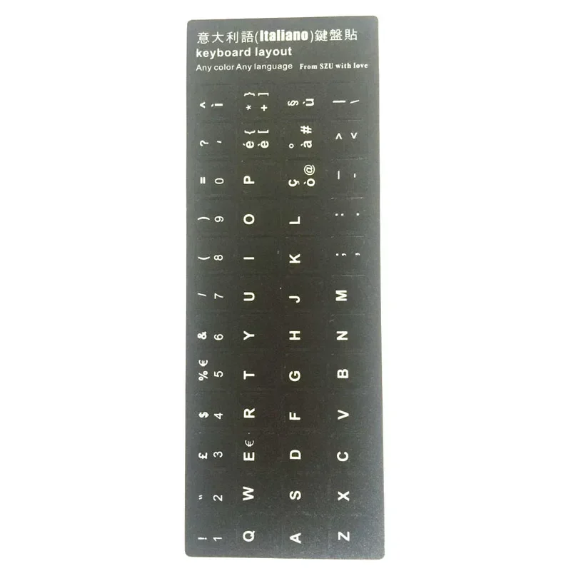 

Banggood Italiano Italy Language Keyboard Sticker Layout Durable Alphabet Black Background White Letters fo Universal PC Laptop