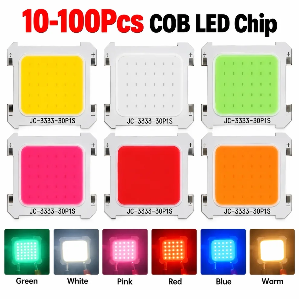 10-100Pcs 3V COB LED Chip High Brightness LED Light Source White Warm Red Blue Green Pink for DIY Spotlight Floodlight Lamp