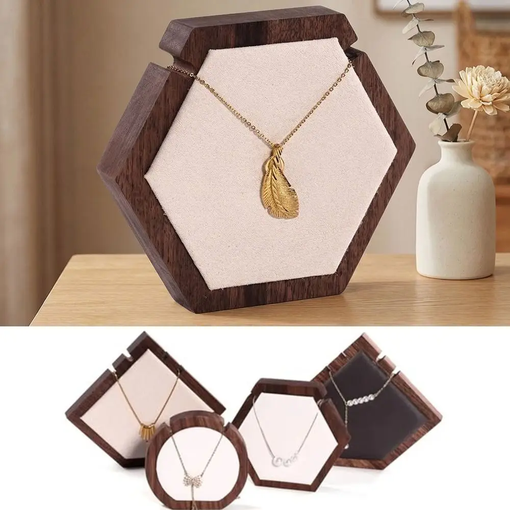 Geometric Designs Space-Saving Pendant Holder Vintage Wood Jewelry Stand Easy Assembly Velvets Jewelry Holder Craft Store