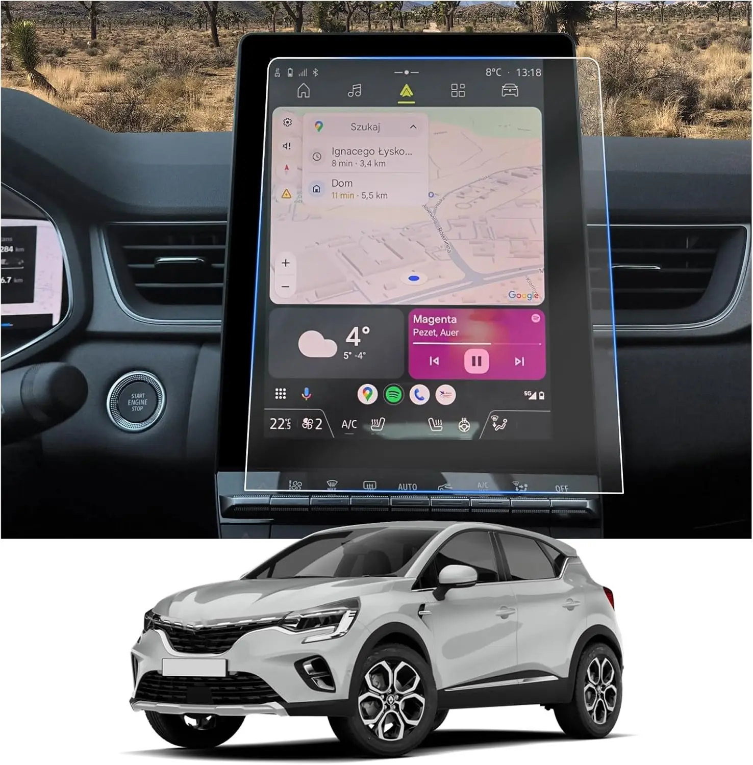 2 uds Nano protector para Renault Clio 5 Captur 2 Arkana Zoe 2020-2024 2025 película protectora GPS para coche pantalla LCD película antiarañazos