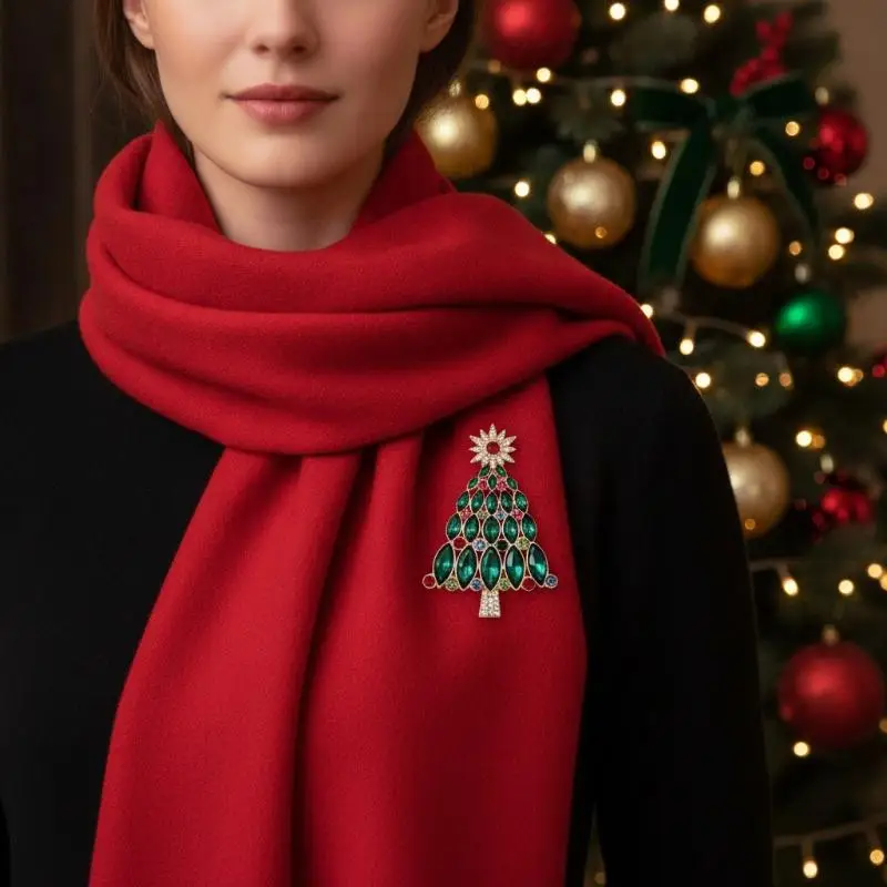 Lovely Christmas Truck Brooch Pins Cute Alloy Enamel Jewelry for Christmas Party Holiday Gift Women Daily Wear