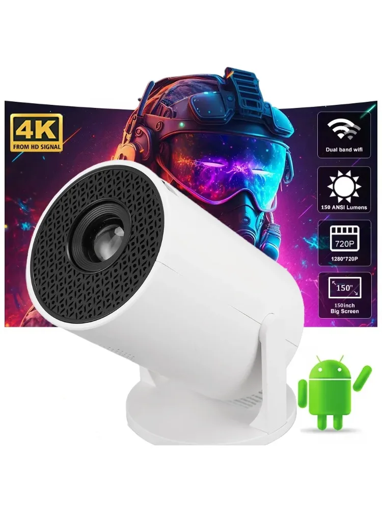 

1080P portable movie projector with white wireless fidelity and 270 ° adjustable LED, suitable for USB TV sticks and laptops