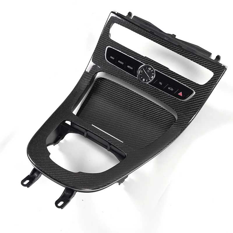 

STLFDashboard-mounted center console panel for upgrading Mercedess-Benzs C-Class models with analog clock design.