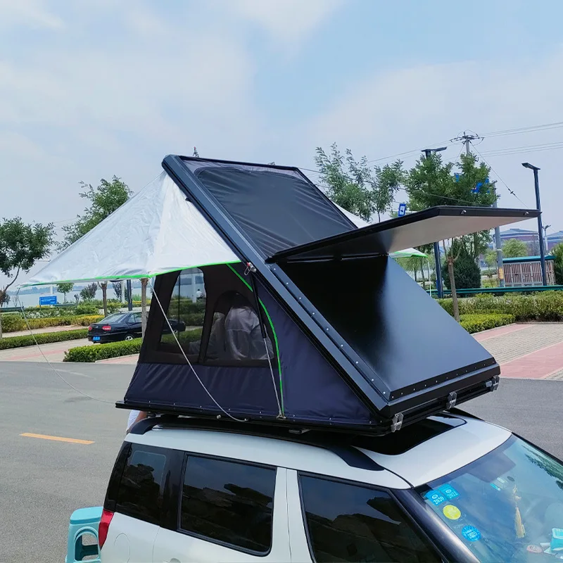 

New aluminum alloy triangular diagonal support roof tent camping suitable for off-road SUV installation car tent hard bottom