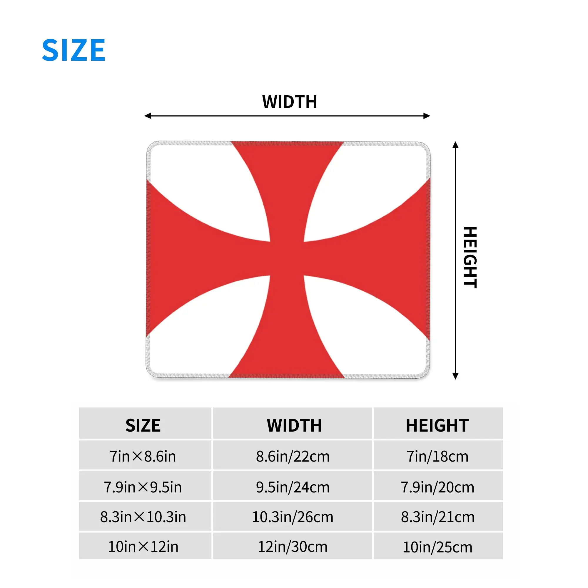 Templar Shield Cross Medieval Warrior Sword Knights Templar Mouse Pad Computer Keyboard Mouse Mat Laptop Desk Mat Table Mats