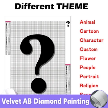 다른 테마 미스터리 다이아몬드 페인팅 DIY 벨벳 Canva AB 드릴 그림 키트의 신비한 크로스 스티치 5D 홈 장식