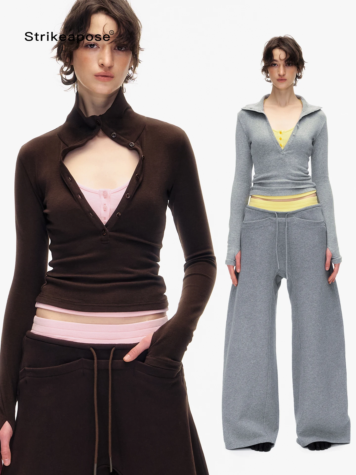 

Новый весенний женский комплект: облегающая эластичная футболка и брюки прямого кроя с высокой талией для повседневного образа