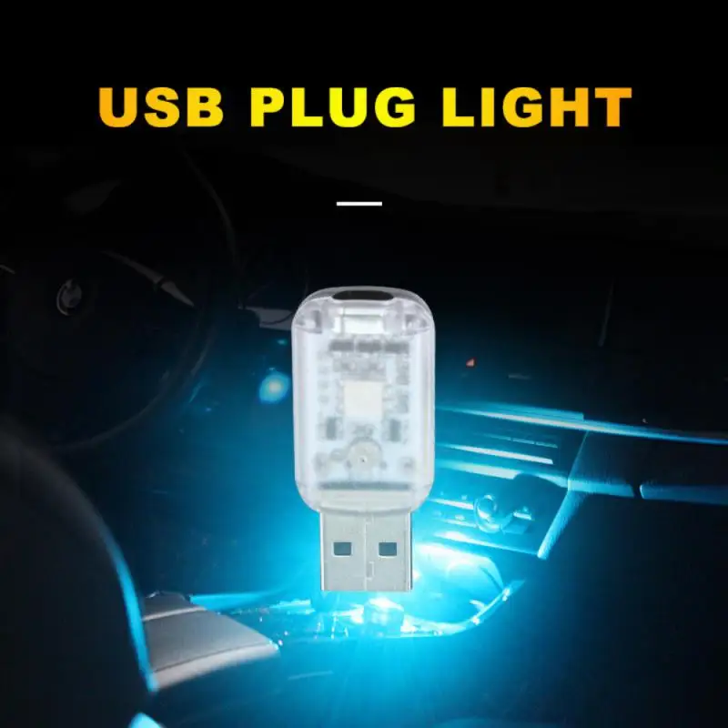 Mini USB Car Light LED Atmosphere Auto Ambient Nightlight Neon Interior Lamp Emergency PC Mobile Power Charging Book Light