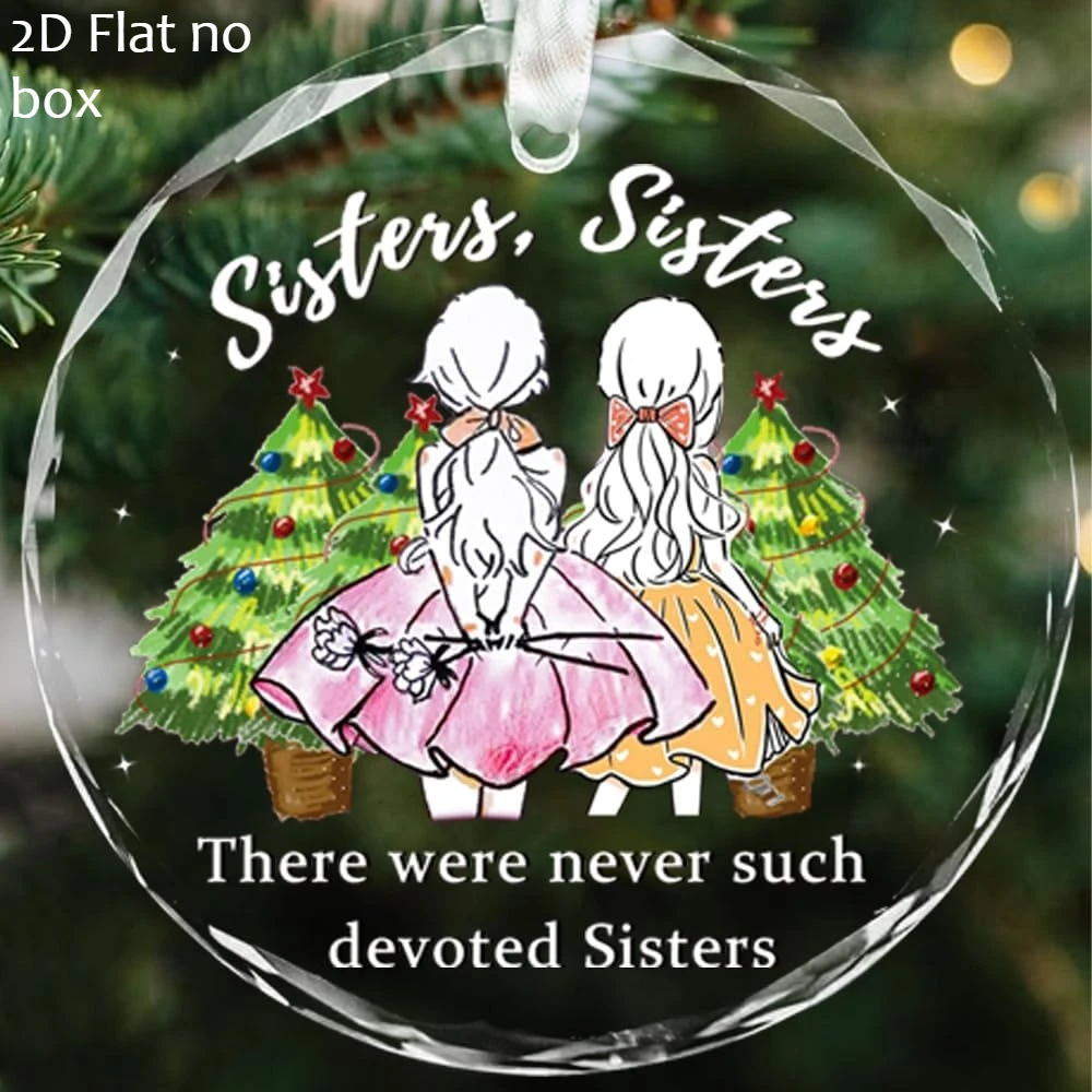 Adorno de hermana plano 2D de 1 pieza: recuerdo redondo de hermana leal de 3,15 pulgadas, grabado con las palabras "No nunca ha sido su