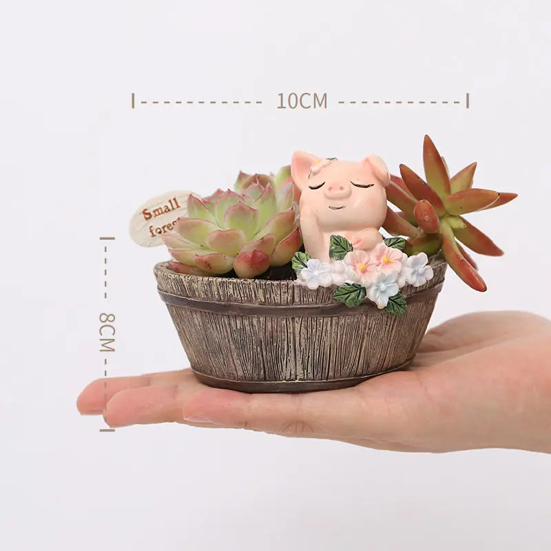 Bunny Flower Pot for Succulents Plants, Mini Animal Planter Decorative Garden Pots Landscape Desktop Ornament Decoration