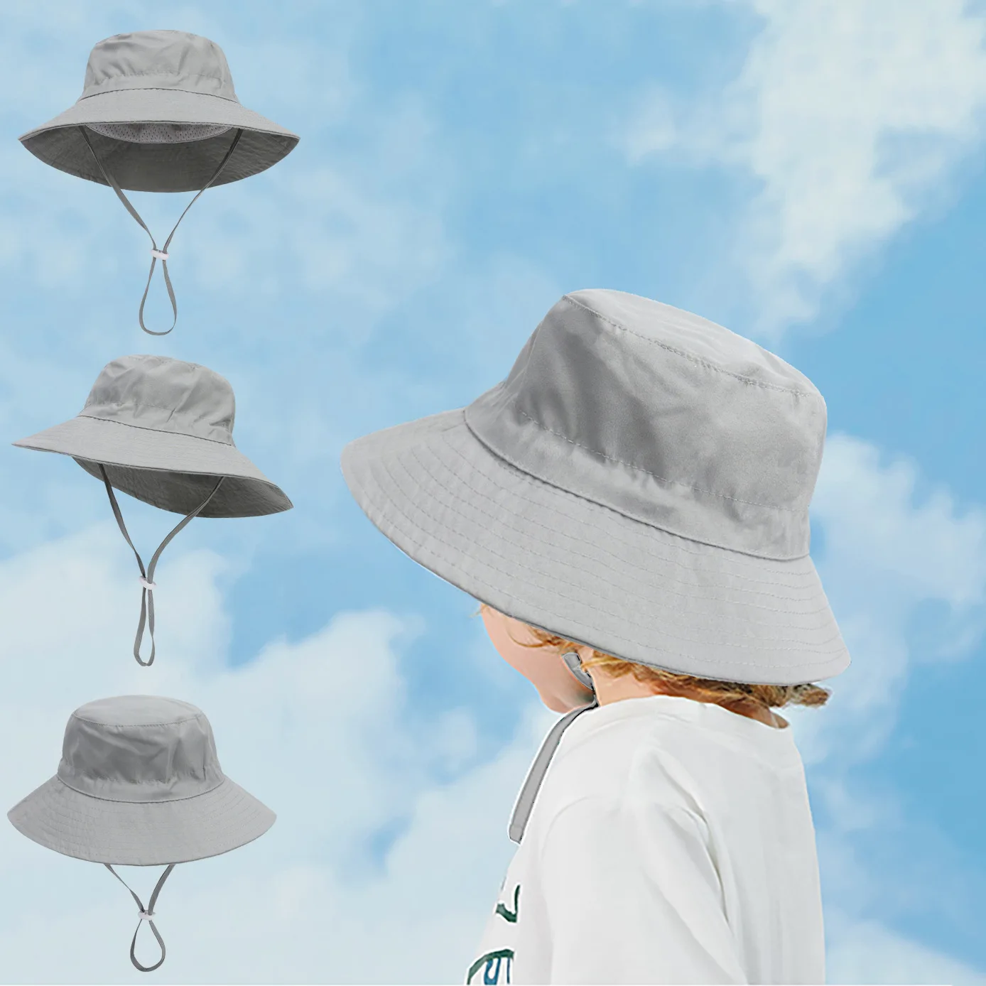 

Big Brim Summer Sun Hat for Children Soft Breathable Basin Cap for Boys and Girls Outdoor Bucket Hat Hat Fishing/Beach/Summer UV