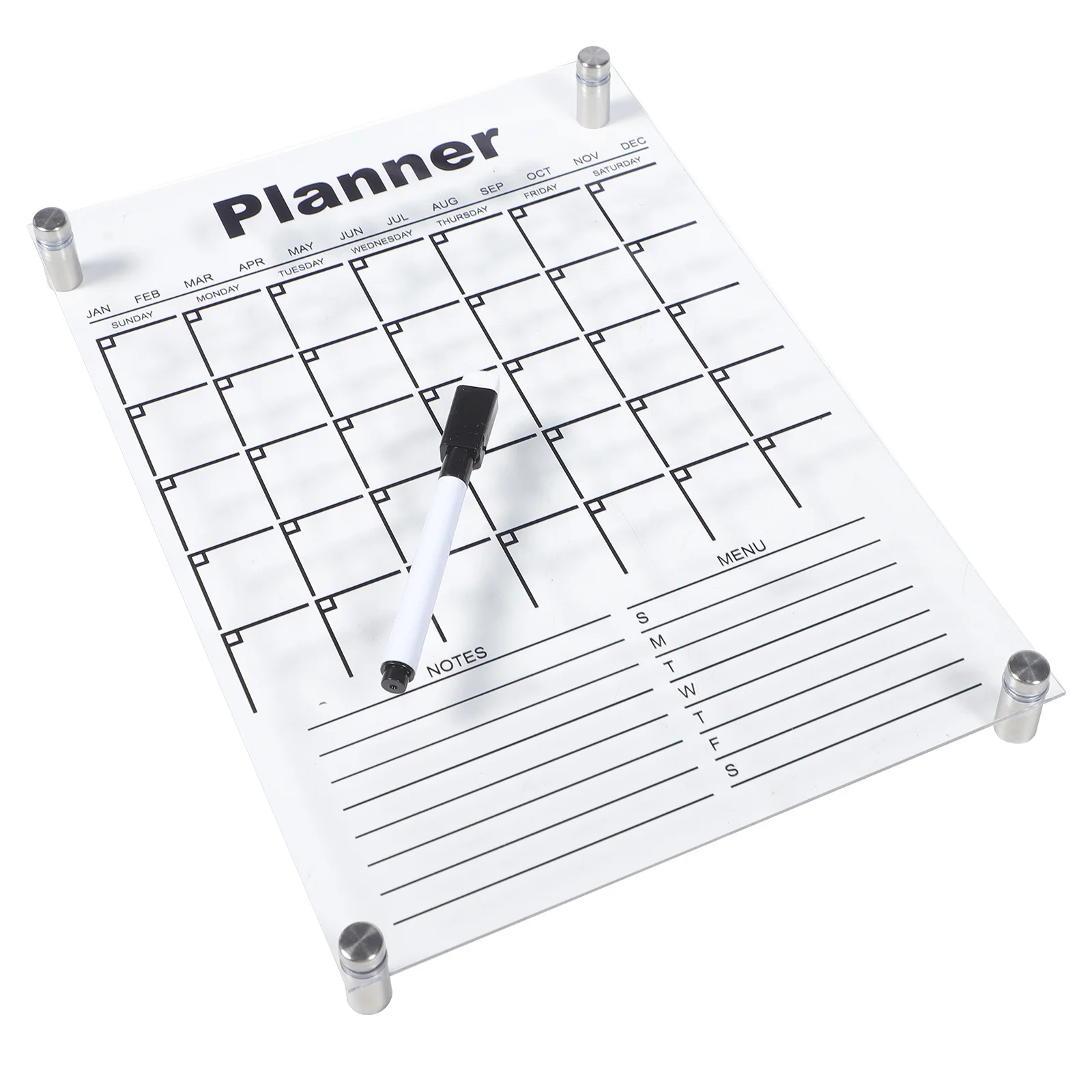 1 Juego de tablero de notas acrílico transparente, portátil, reutilizable para mesa de oficina en casa, pantalla de escritura, tablero de borrado en seco transparente fácil de usar