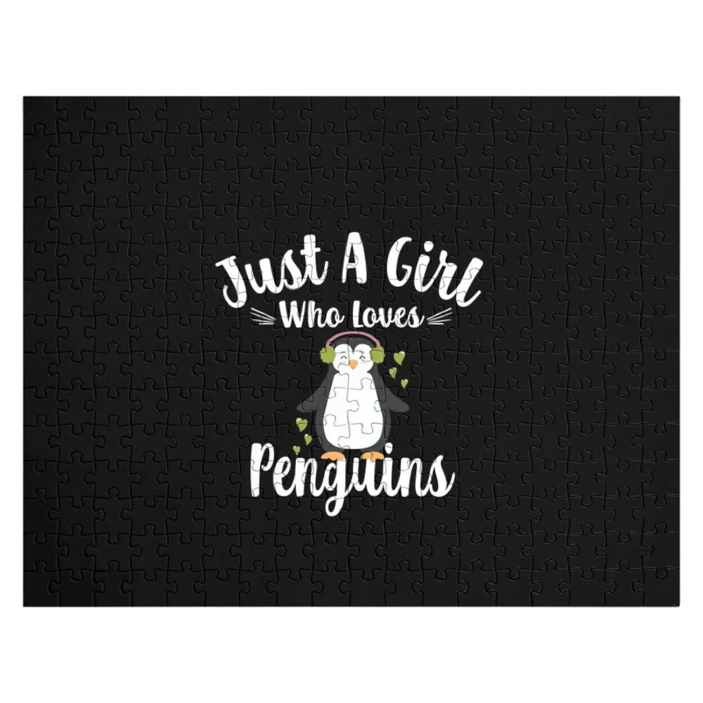 Just A Girl Who Loves Penguins Jigsaw Puzzle Jigsaw For Kids Wooden Name Custom Personalized Personalize Wooden Name Puzzle