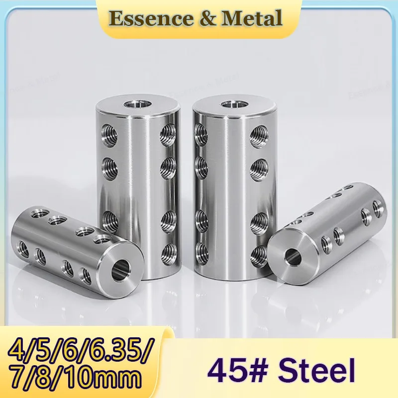 2PCS Steel High Torque Extended Rigid Coupling 4/5/6/6.35/7/8/10mm Motor Model Variable Speed Transmission Adapter Connector