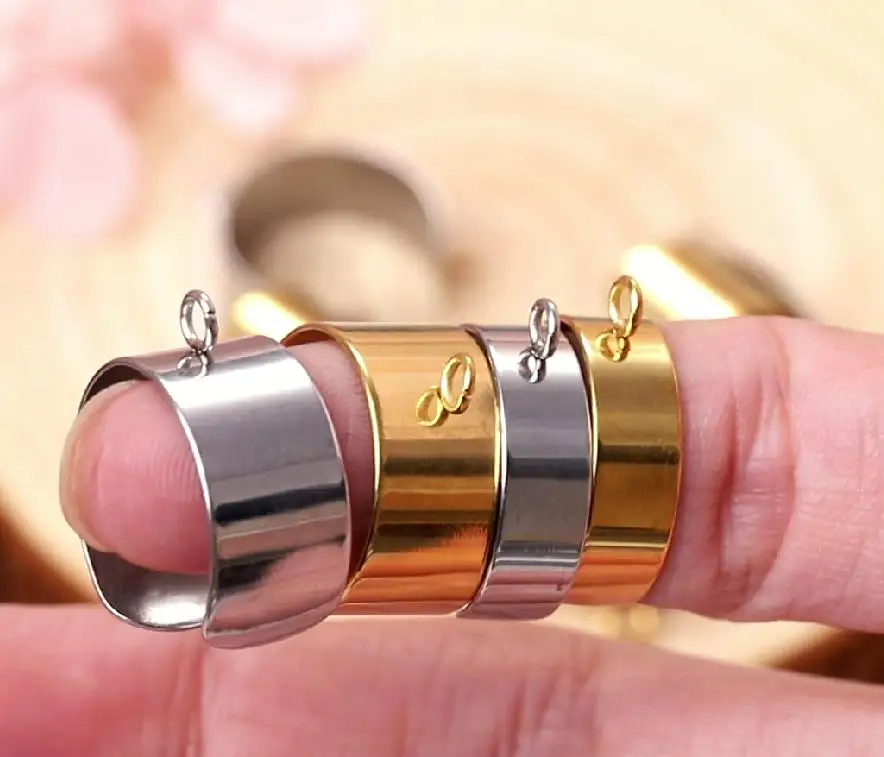 10pcs Stainless Steel Gold Color Adjustable Open Rings for Jewelry Making with Jump Ring Settings DIY Hip-hop Accessories