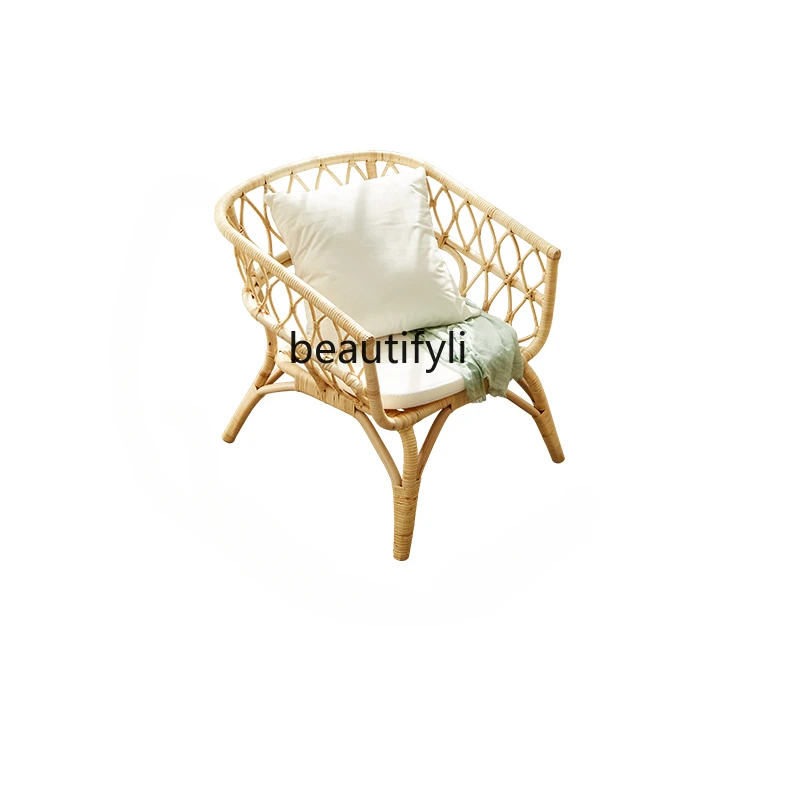 

Couch Modern Minimalist Rattan Chair Home Nordic Rattan Chair Backrest Stool Leisure Creative B & B Chair furniture