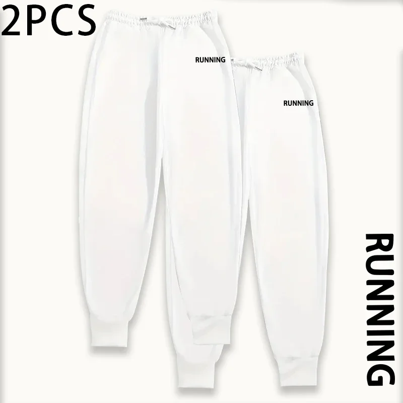 المرأة سراويل للجري 2 قطعة مجموعة لون نقي Sweatpants خريف شتاء صالة ارتداء الراحة صالح رياضي الجري بنطلون 2 حزمة