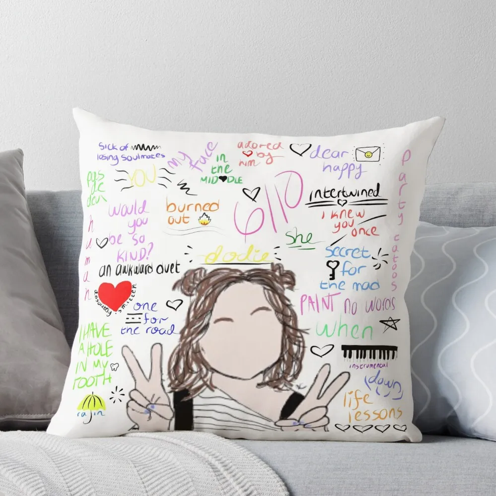 Dodie Clark Song Collage Throw Pillow Luxury Sofa Cushions Christmas Pillow sleeping pillows