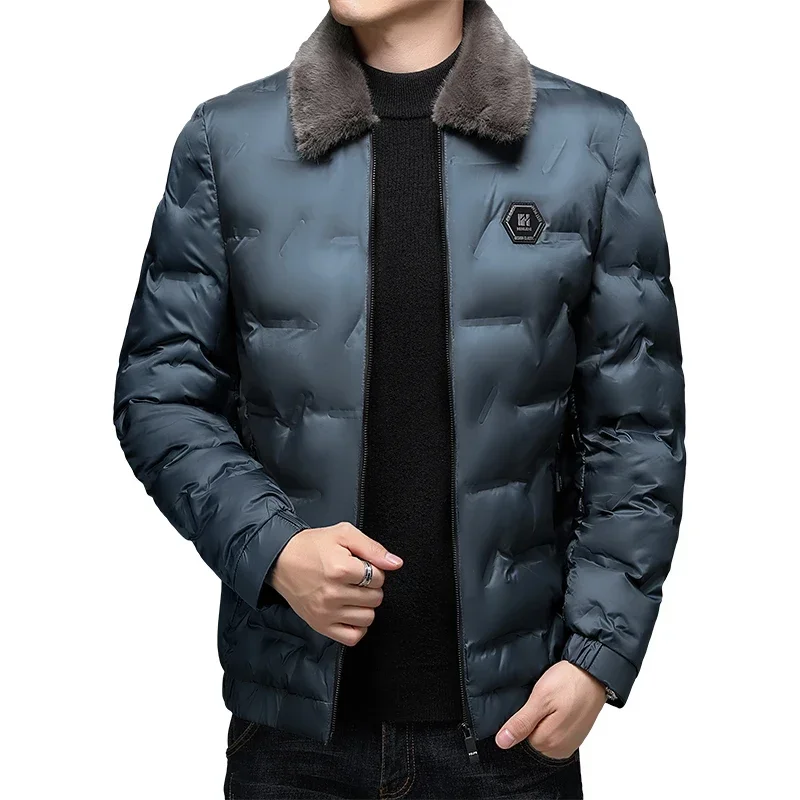 Jaqueta de parka longa grossa masculina, casacos corta-vento, parkas quentes, marca casual fashion, roupa de inverno